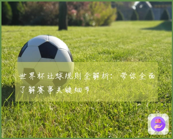世界杯让球规则全解析：带你全面了解赛事关键细节